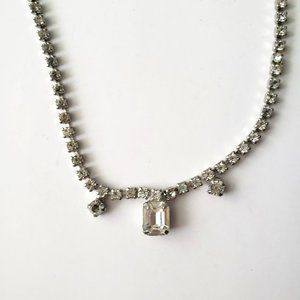 VTG Crystal Dangle Choker Style Necklace